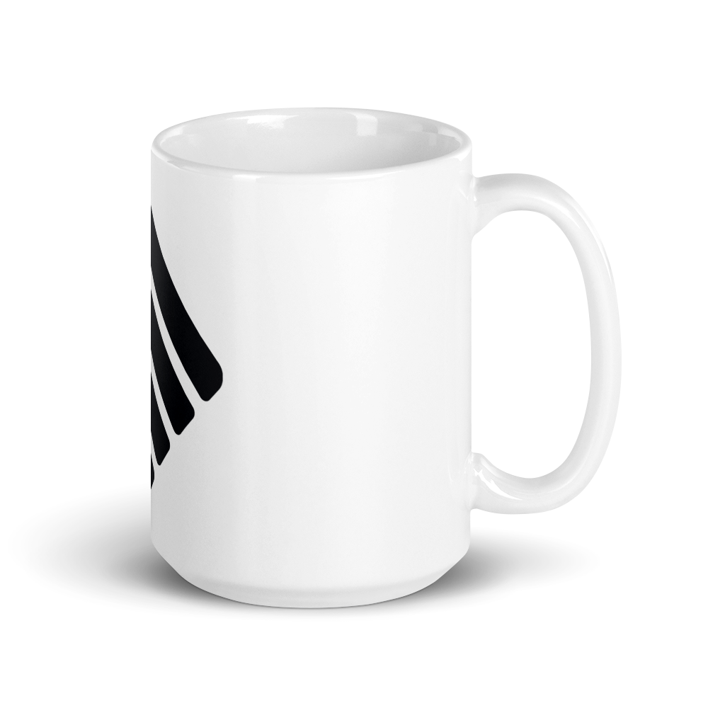 Taza blanca brillante Blanco y Negro